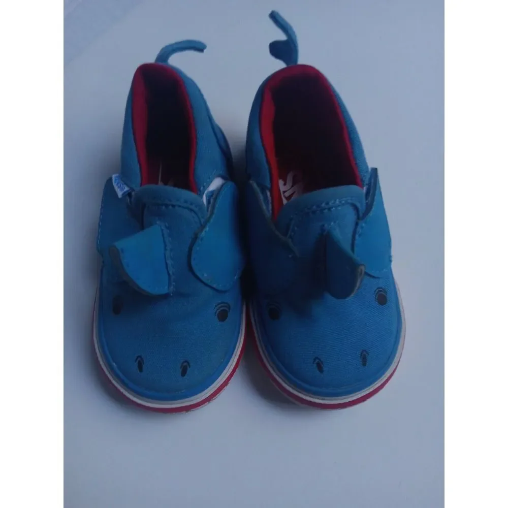 Vans Asher V‎ Shark Slip-on Toddler Baby Shark Shoes Size 4